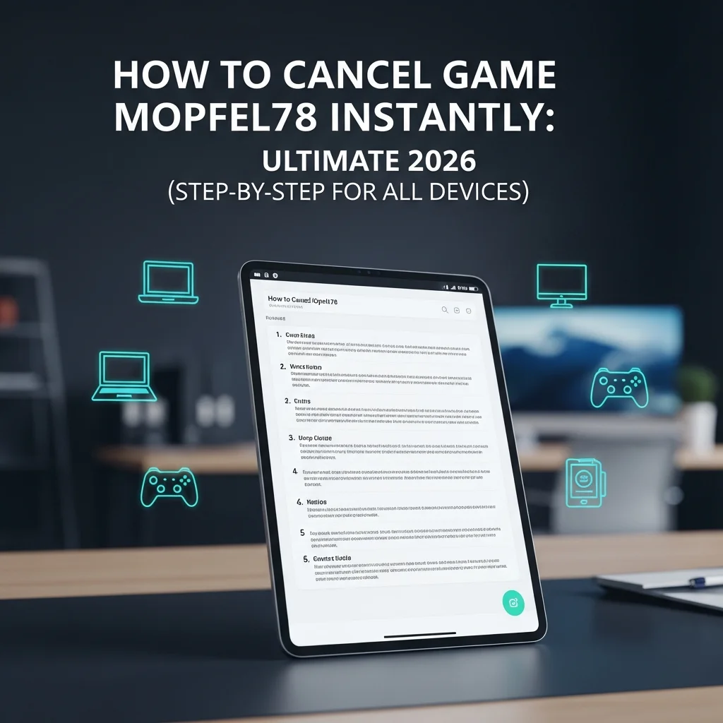 How to Cancel Game Mopfell78 Instantly: Ultimate 2026 Guide (Step-by-Step for All Devices)